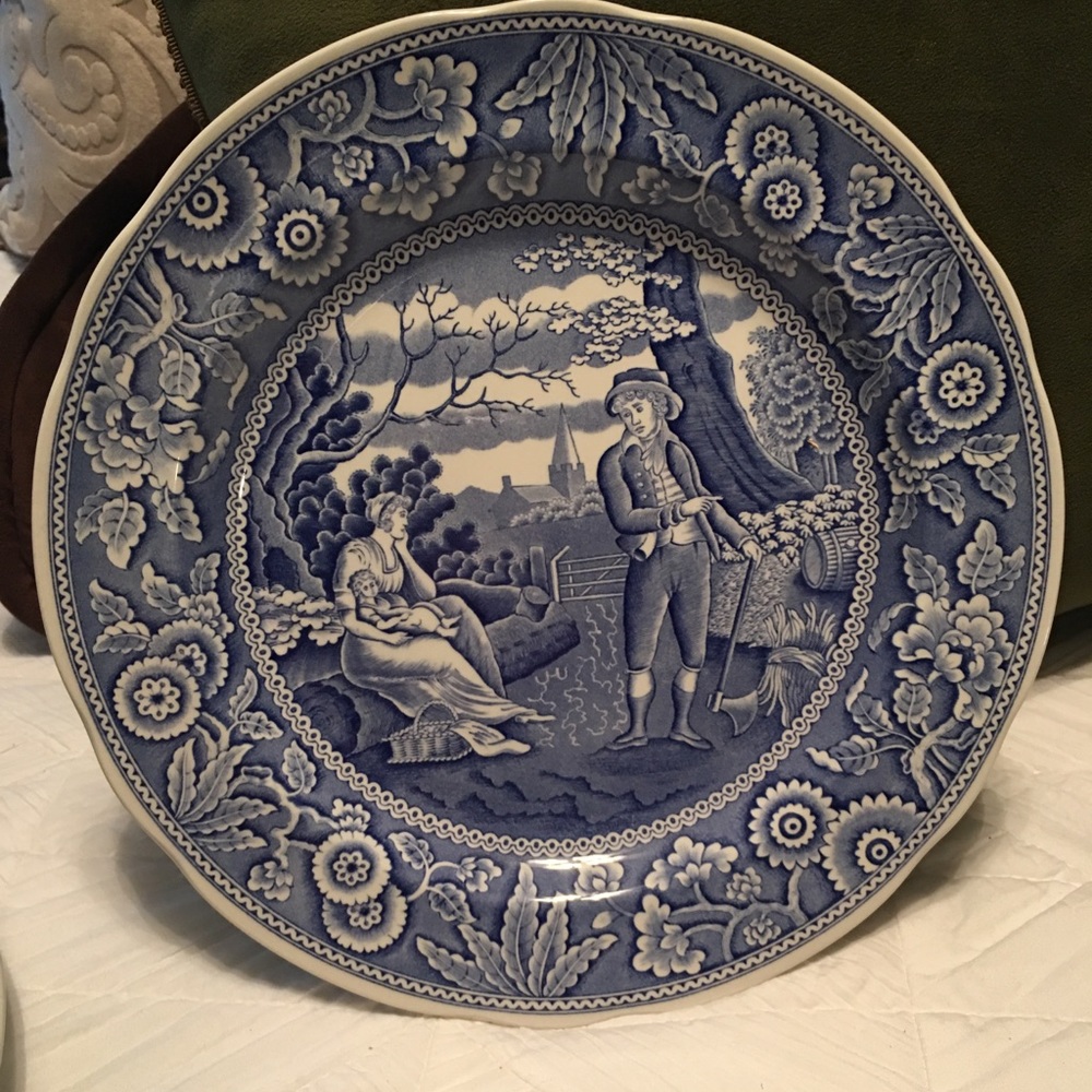 Spode set of 3 blue room collect decorative plates